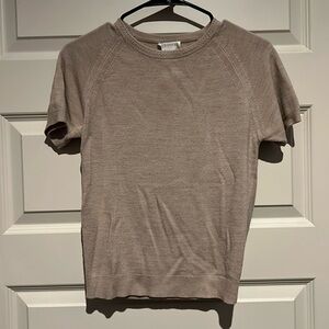 Cream short sleeve sweater